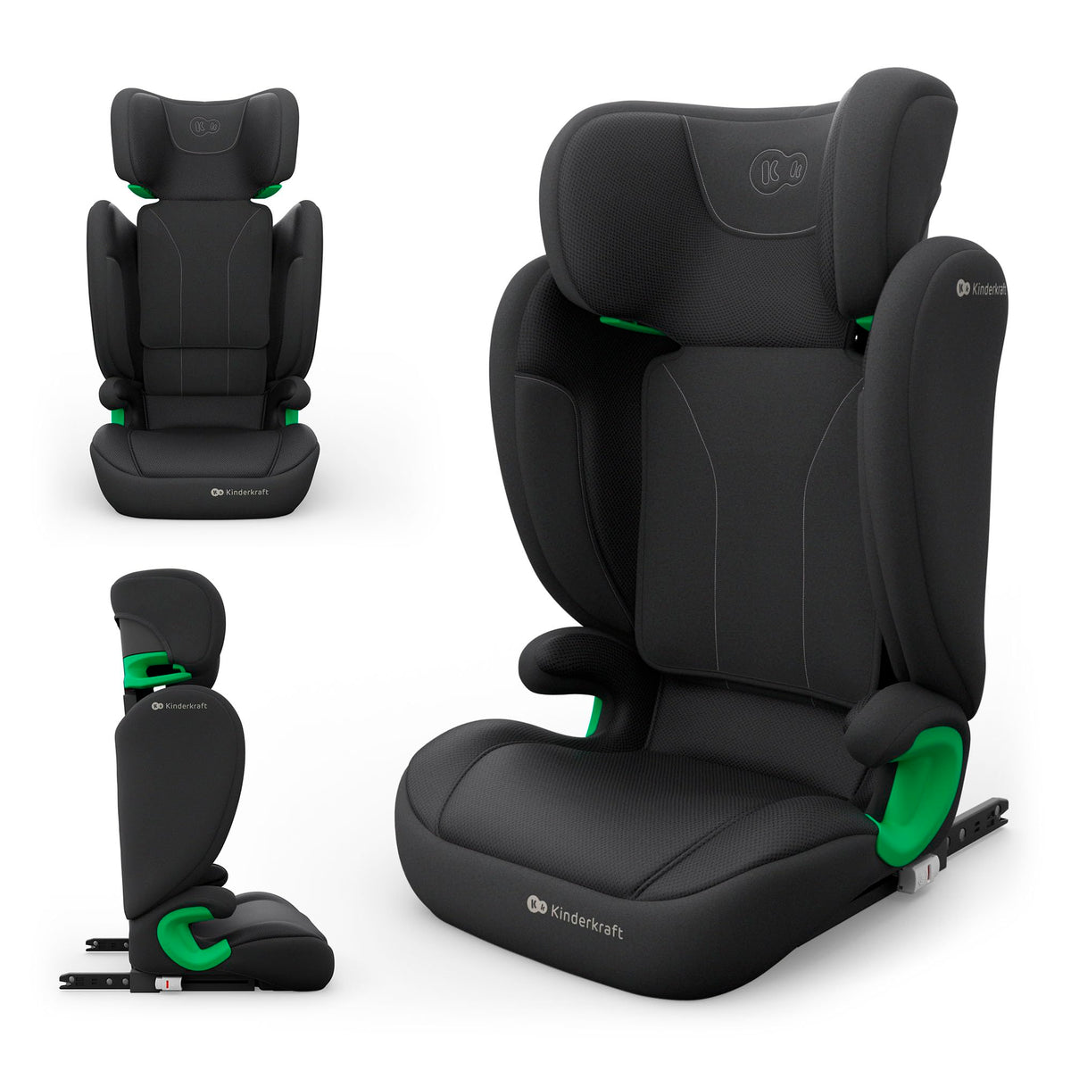 Kinderkraft JUNIOR FIX 2 PRO Kindersitz mit ISOFIX, 100–150 cm, Schwar