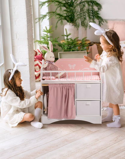 ROBOTIME Holz Puppenbett für 22-Zoll Puppen - Rosa