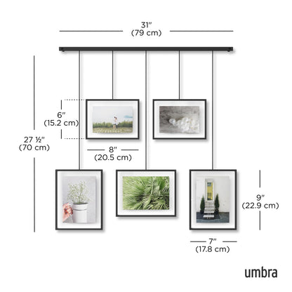 Umbra Exhibit Foto Collage Bilderrahmen Set – Schwarz, 5 Bilder