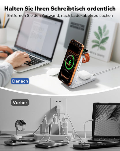 KPON S28 3-in-1 MagSafe Ladestation für iPhone, Apple Watch, AirPods