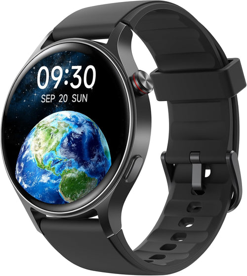Fitpolo AR01 Smartwatch rund mit Telefonfunktion, AMOLED, schwarz