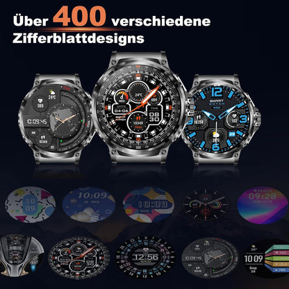 Deedlite Zeus 2.0 Smartwatch Herren mit 1,85-Zoll-Display, Bluetooth