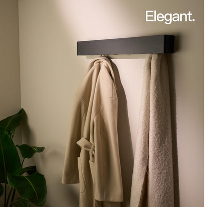 Designfabrik Hamburg Wandgarderobe schwarz 57 cm, versteckte Haken