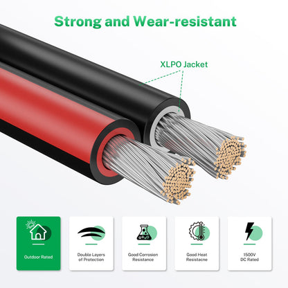 FIRMERST Solarkabel 2x6mm² für PV Anlagen – Rot Schwarz 25m