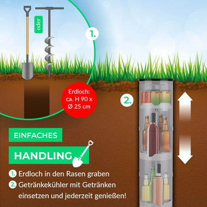 EASYmaxx Flaschenkühler Outdoor für 13 Flaschen, Erdloch-Kühler