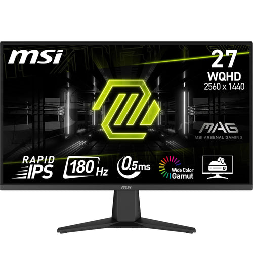 MSI MAG 275QF Gaming Monitor. Schwarzes 27" WQHD Rapid IPS Display für flüssiges Gaming mit 180Hz.