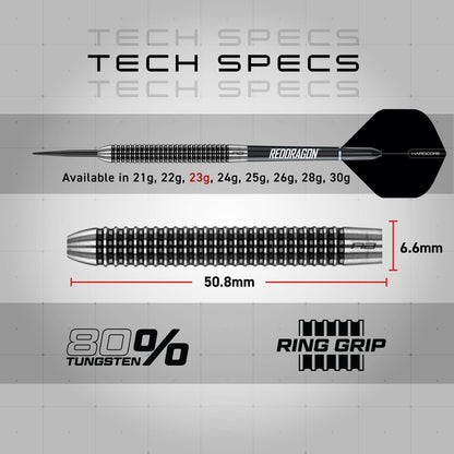 Red Dragon Pegasus Steeldarts 23 g – 80 % Tungsten Dartpfeile Set