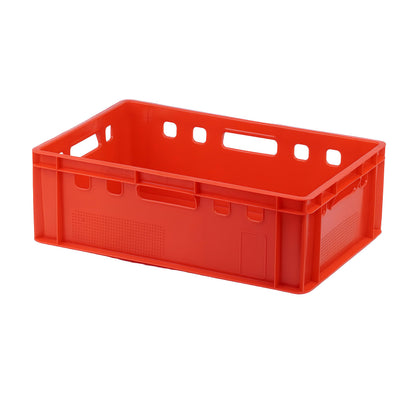 E2 Fleischkiste 60x40x20 Rot – 5 Stück Metzger Lagerkisten