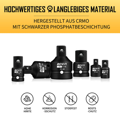 Mr.wintek Schlagadapter-Set 8-teilig, Stecknuss-Adapter 1/4" bis 1"