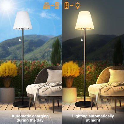 Bawoo Solar Stehlampe Outdoor mit Lichtsensor, RGB, IP65