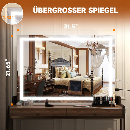 Hasipu LED Schminkspiegel Touch – 80x55cm Dimmbar 3 Modi Weiss