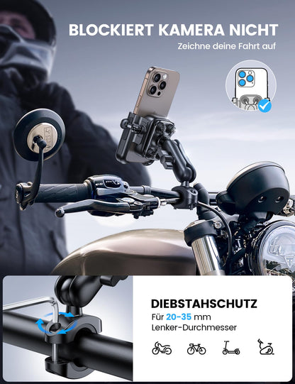 Lamicall Handyhalterung Motorrad & Fahrrad, vibrationsgedämpft