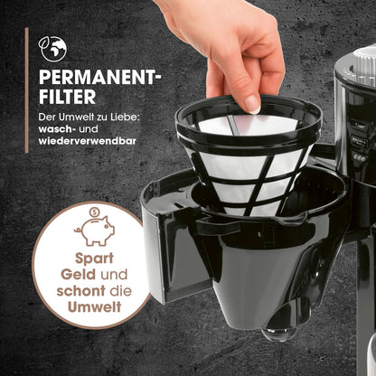 Barista Filterkaffeemaschine Mahlwerk 10 Tassen - Edelstahl