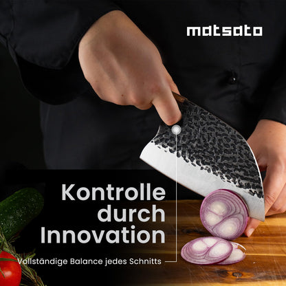 Matsato Hackmesser aus japanischem Stahl mit Buchenholzgriff