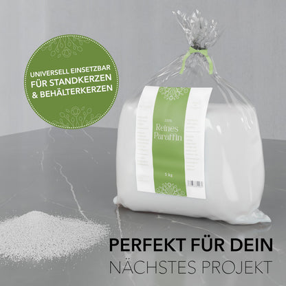 BwLights Paraffinwachs Granulat Weiss 5 kg – Kerzenwachs zum Giessen