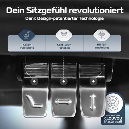 CLOUVOU MasterSeat Ergonomischer Bürostuhl Drehstuhl – 150 kg