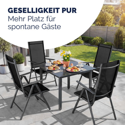 Casaria Gartenstühle Bern 2er Set, klappbarer Hochlehner aus Aluminium