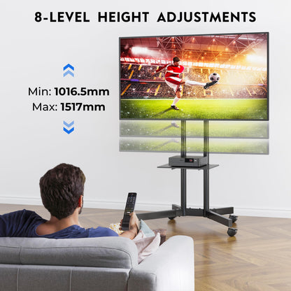 BONTEC TV Ständer rollbar, höhenverstellbar, für 32-85 Zoll bis 55 kg