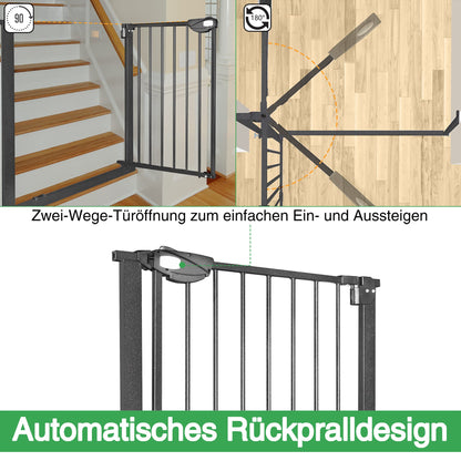 UISEBRT Treppenschutzgitter ohne Bohren, 105-115 cm, Metall, Schwarz
