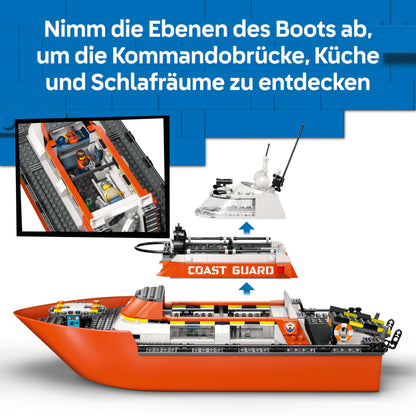 LEGO City Rettungsboot der Küstenwache mit Hubschrauber 60504