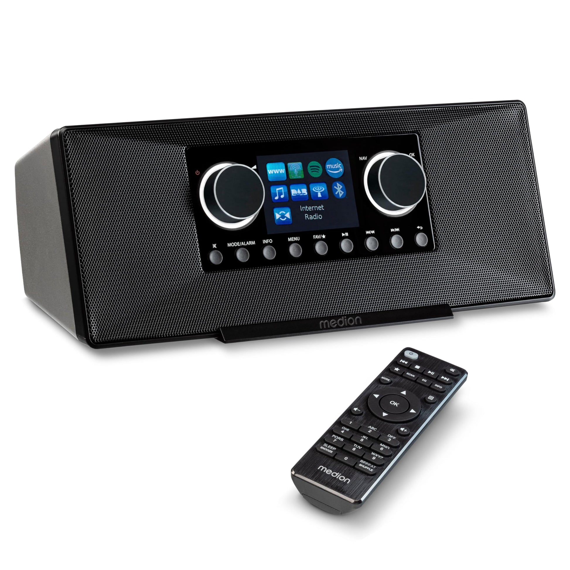 MEDION P85333 Internetradio DAB+ mit WLAN, schwarz: Schwarzes Radiogerät. Empfängt digitales Radio über Internet, DAB+ u. UKW.