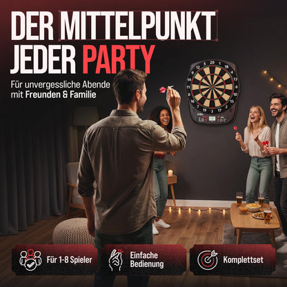 BULL CRAFT Elektronische Dartscheibe – Softdartboard Komplettset