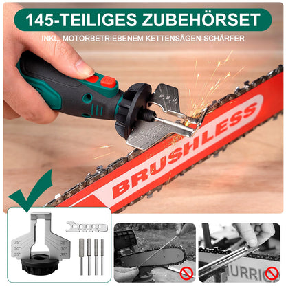 HYCHIKA Akku-Rotationswerkzeug 8V TX111 mit 145-teiligem Zubehör