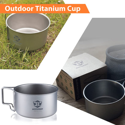 Bestargot Titan Becher 750 ml, ultraleichter Camping Topf, 130 g