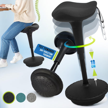 IWMH Ergonomischer Sitz-Steh-Hocker, hochverstellbar – Schwarz