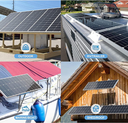 100W Mono Solarpanel Kit – 12V inkl. 20A Laderegler