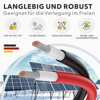 RedStar24 Premium Solarkabel 6mm² Schwarz - 100m