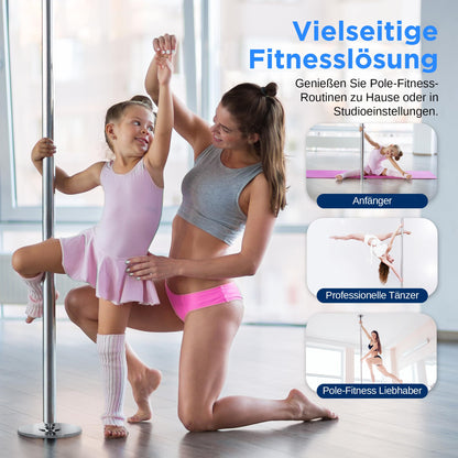 SereneLife Pole Dance Stange – Höhenverstellbar, Statisch & Rotierend