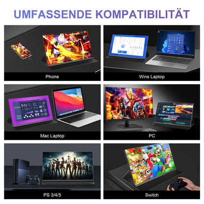 MobilView 15,6'' FHD Tragbarer IPS Monitor - mit Schutzhülle