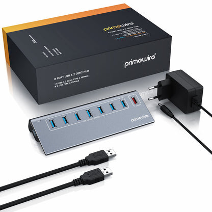 CSL 8-Port USB 3.2 Gen2 Hub mit Ladeport, Aluminium, 10 Gbit/s