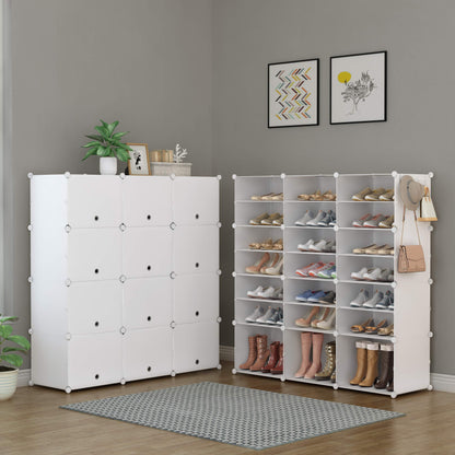 HOMIDEC Schuhregal 7-stufig für 42 Paar Schuhe, Steckregal Weiss