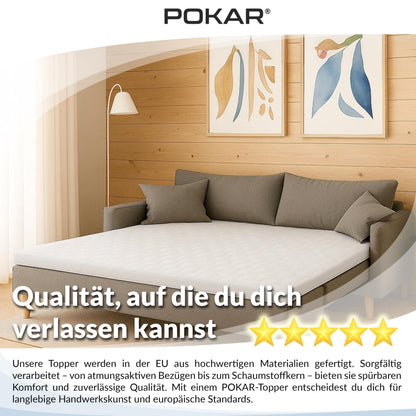 POKAR Matratzentopper 140x200 cm Kaltschaum orthopädisch 5 cm