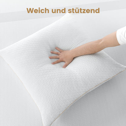 BedStory Kopfkissen 80x80 2er Set mit Bambusbezug, hypoallergen
