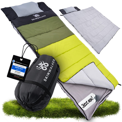 SkinWalker Deckenschlafsack 3-4 Jahreszeiten – Abnehmbares Polarfleece. Rechteckiger Schlafsack mit Polarfleece. Hält warm im Freien.