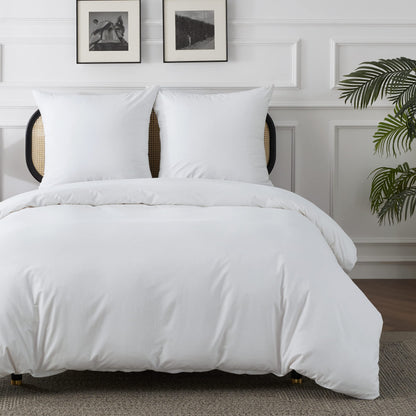 Bedsure Bettwäsche-Set 135x200 cm Baumwolle weiss mit Reissverschluss
