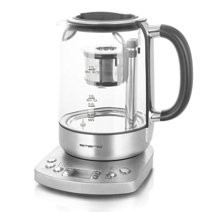 Emerio WK-122248 Glas Teekocher Wasserkocher - Schwarz/Silber