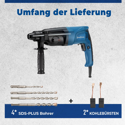 DongCheng Bohrhammer 800 W, SDS-plus, 2,8 J Schlagenergie, 4-in-1