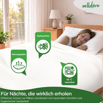 Welldora Milbenbezug Bettdecke 135x200 cm – Encasing für Allergiker