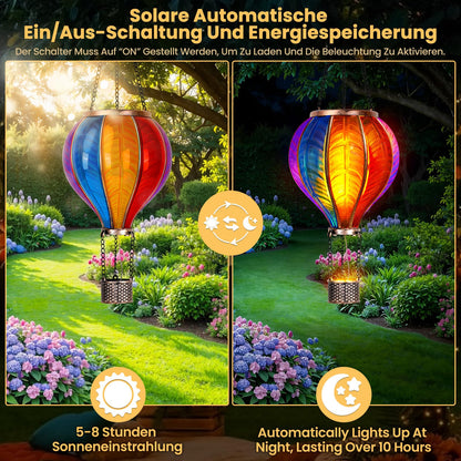 JONRRYIN Solar Heissluftballon Laterne 2er-Set für Garten & Balkon