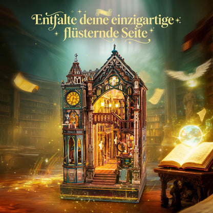 FUNPOLA Magic Library Book Nook Kit – LED 3D Holzpuzzle