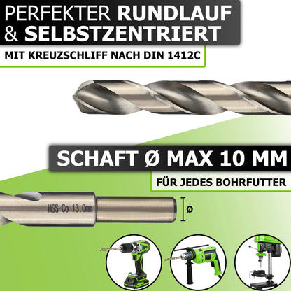 Pinava® HSS Cobalt Pro Edelstahlbohrer Set - 25tlg. 1-13mm
