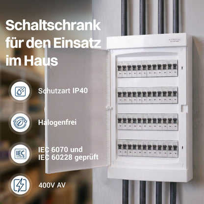 Intratec Verteilerkasten Aufputz IP40 4-reihig für 48 Module