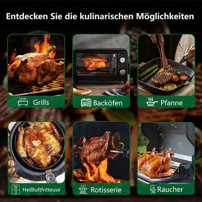 BFOUR BF-40 Bluetooth-Grillthermometer mit 2 Sonden und LCD-Display