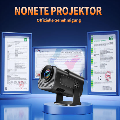 Smart 4K Mini Beamer tragbarer Android Projektor – Schwarz