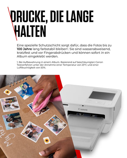 Canon SELPHY CP1500 Mobiler Fotodrucker - Weiss mit Papierset