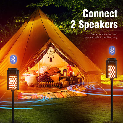 blonbar AJ200 Bluetooth-Lautsprecher mit Flammenlicht, IP65 Outdoor